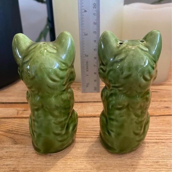 Set of 2 Vintage From Japan Green Cat Salt and Pepper Shakers|Collectible|Kitsch - Picture 3 of 6
